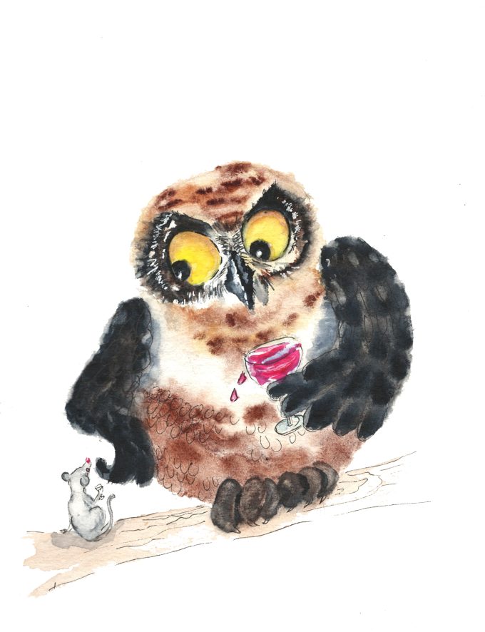 Bird - Quirky Owl - A Toast !